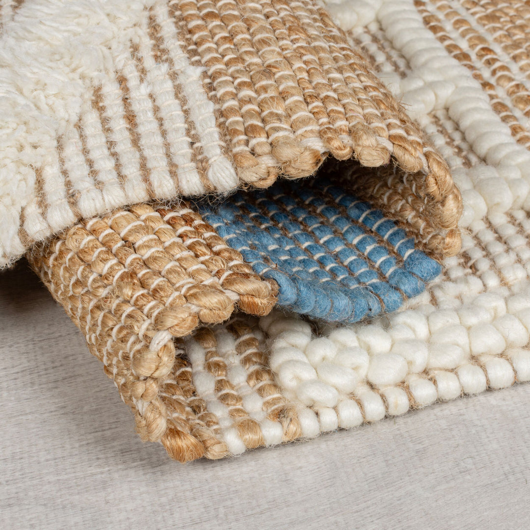 Tapis en jute Medina bleu