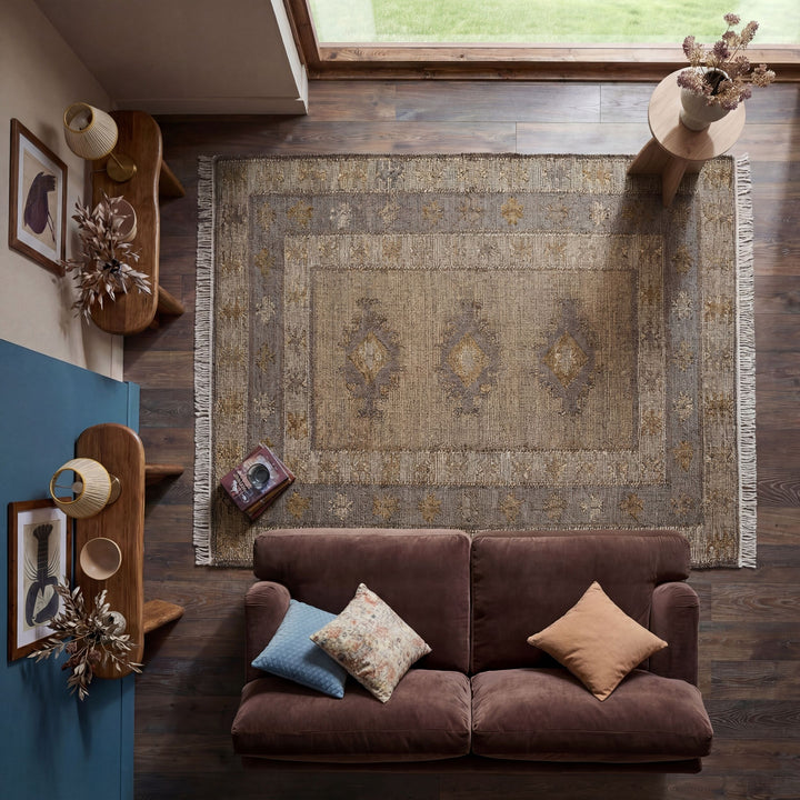 Tapis en jute et laine AVENA VINTAGE