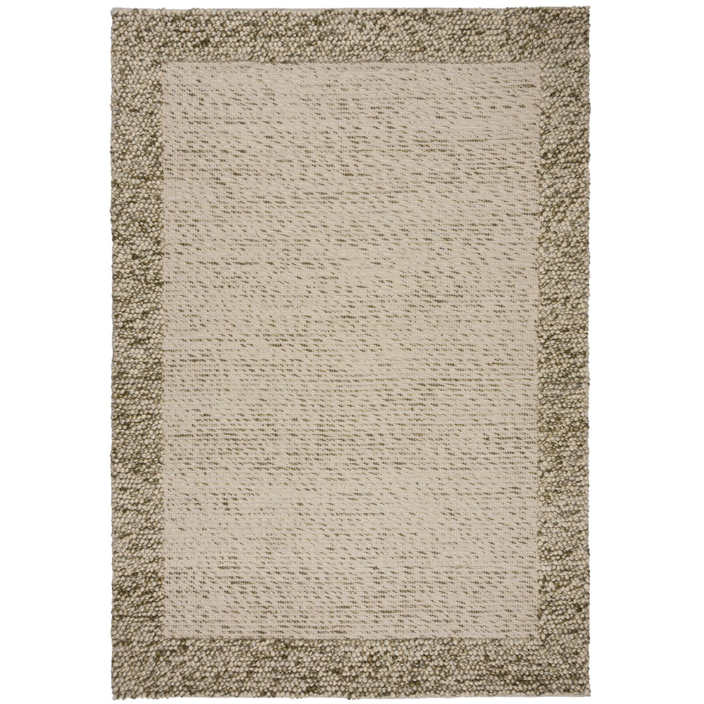 tapis salon laine et polyester bobble wool border vert #couleur_vert