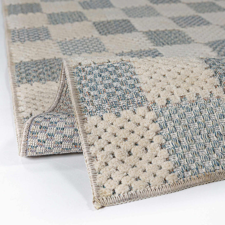 Tapis de couloir lavable MUTED CHECKERBOARD