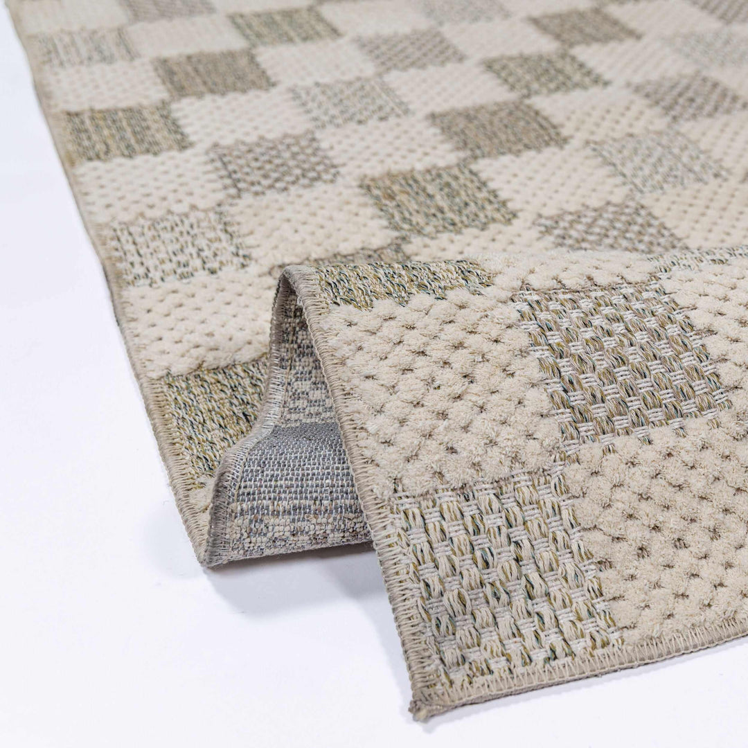 Tapis de couloir lavable MUTED CHECKERBOARD