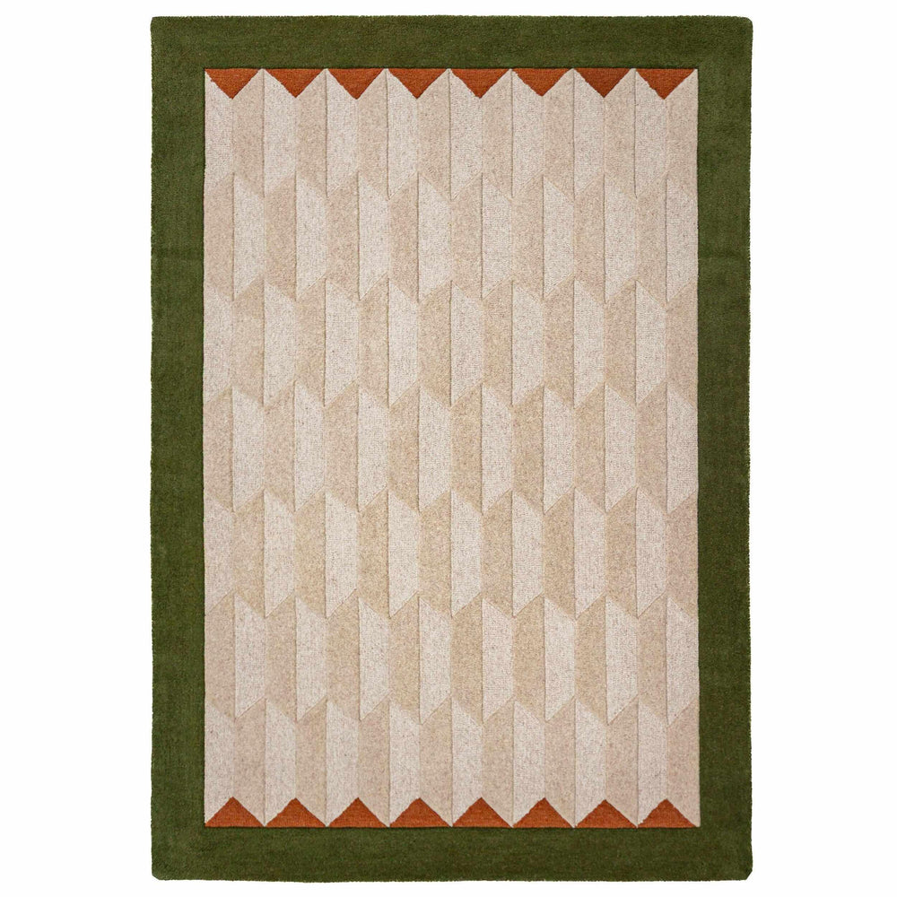 tapis salon laine apex border vert #couleur_vert