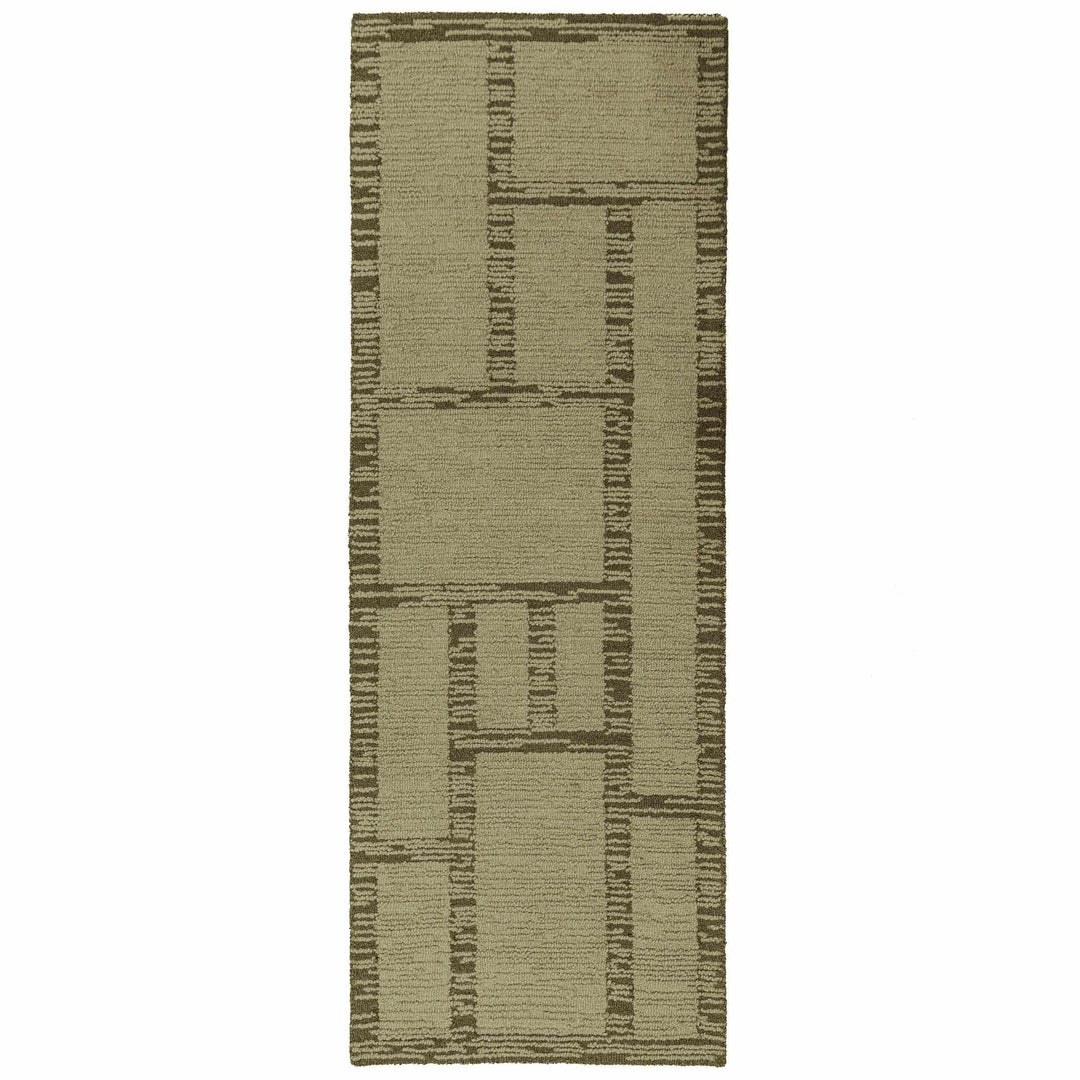 tapis couloir laine harris modula pistache 