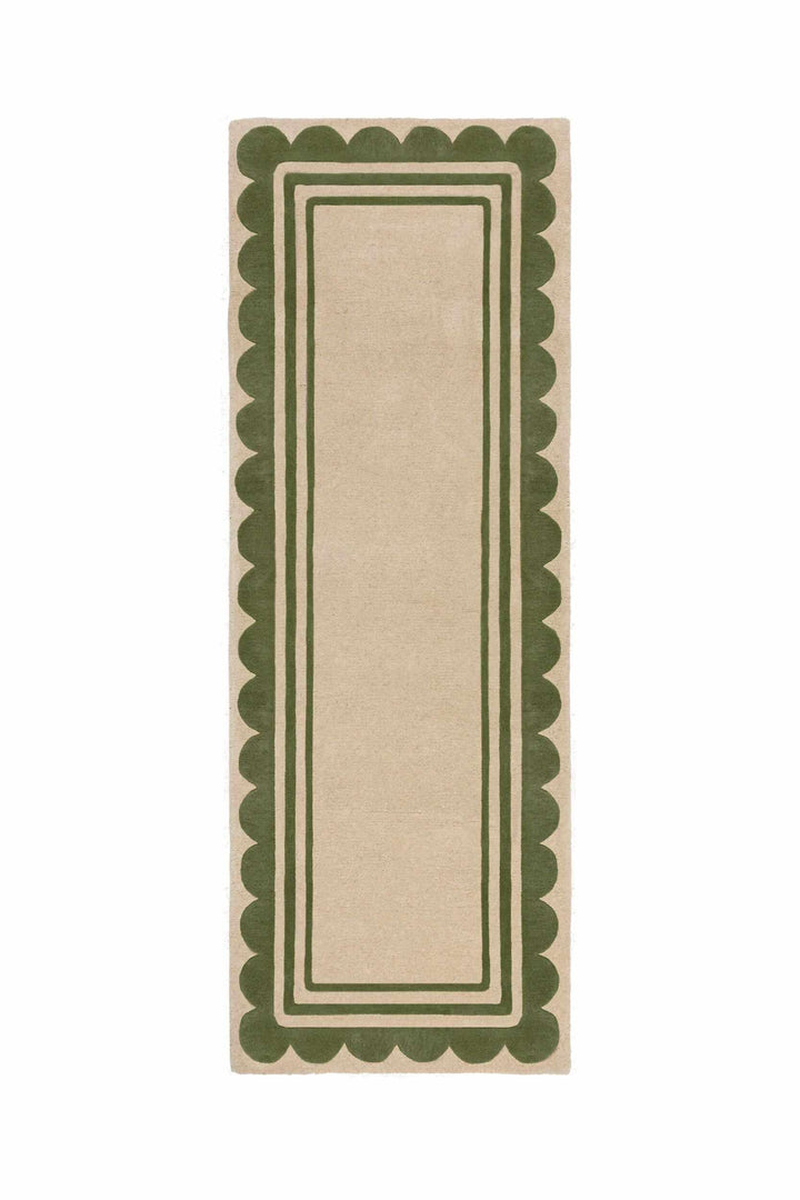 tapis couloir laine lois scallop vert #couleur_vert