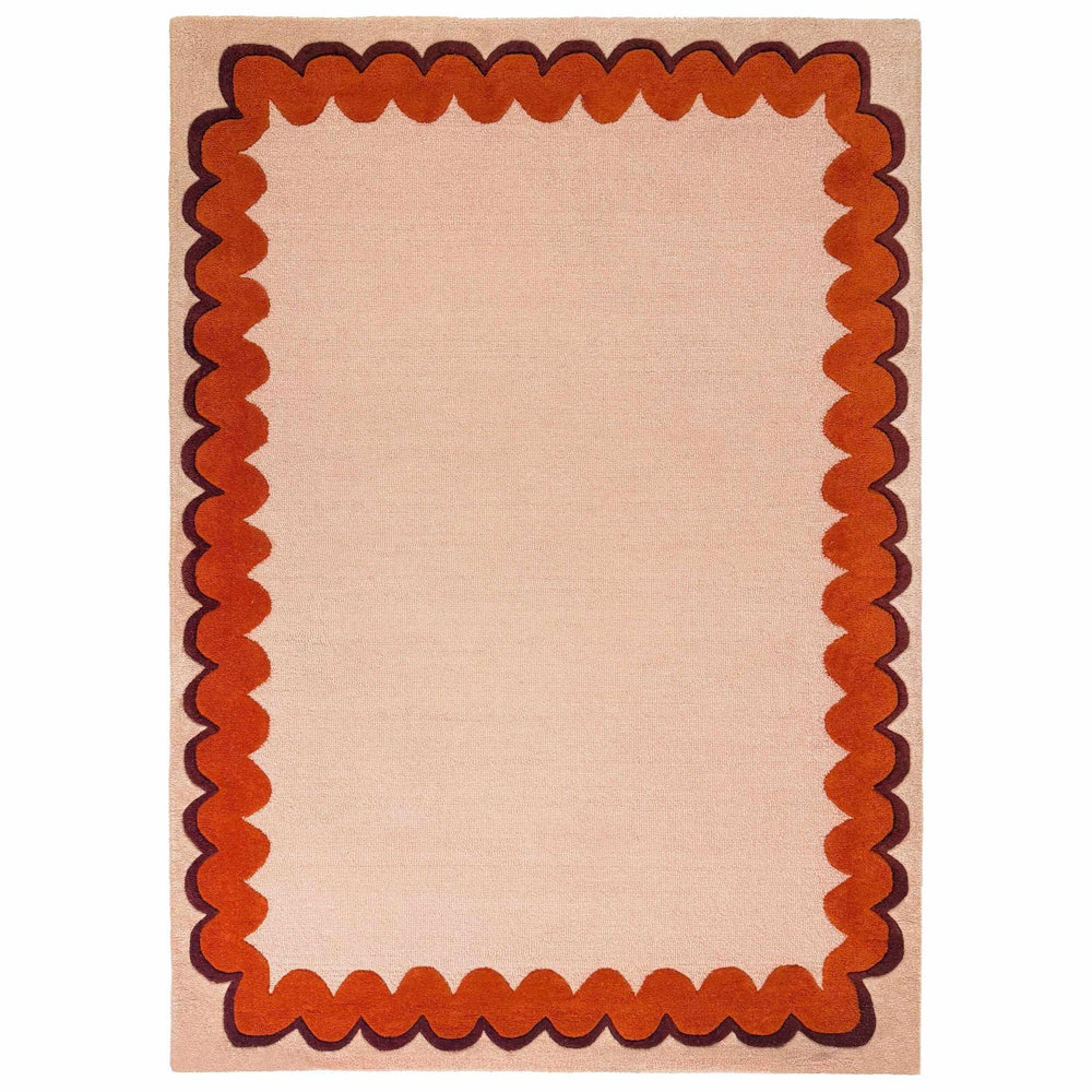 tapis salon laine wiggle wool orange #couleur_orange