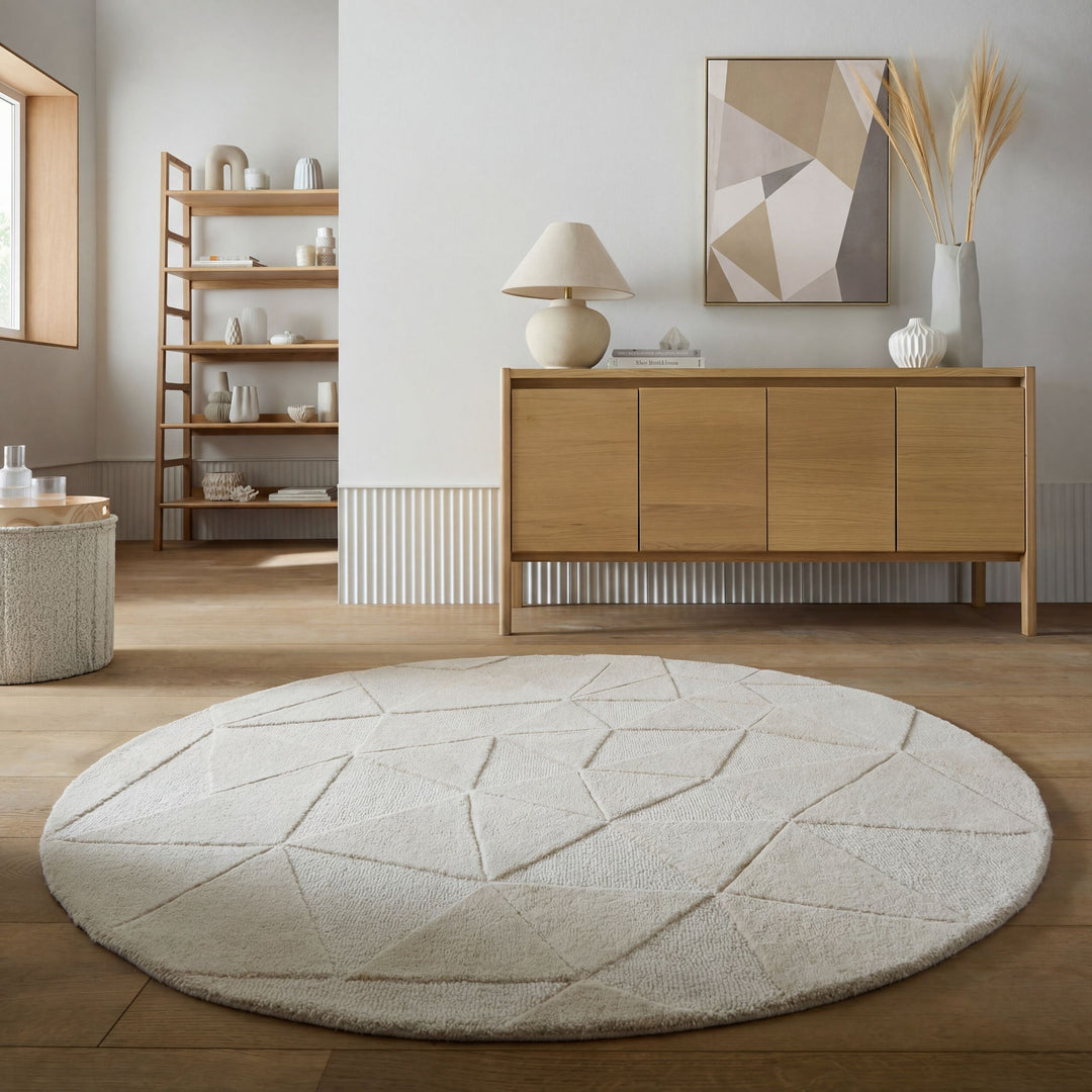 Tapis en laine rond SHARD