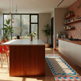 Tapis de couloir en laine CHECKERED BORDER
