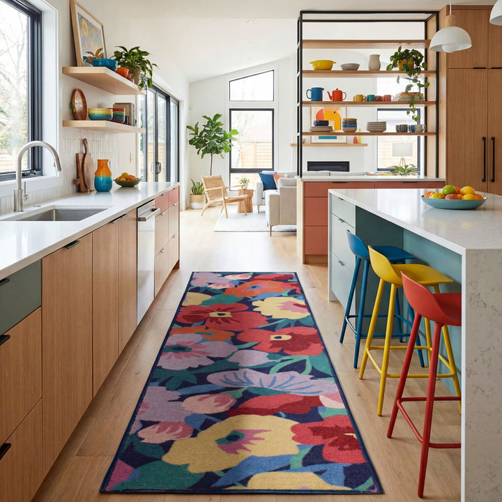 Tapis de couloir en laine CUT OUT FLORAL