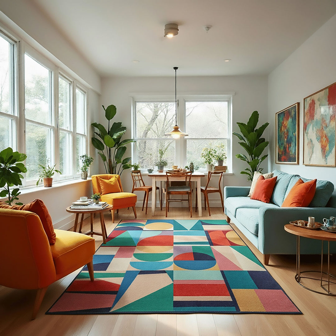 Tapis en laine PATCHWORK GEO