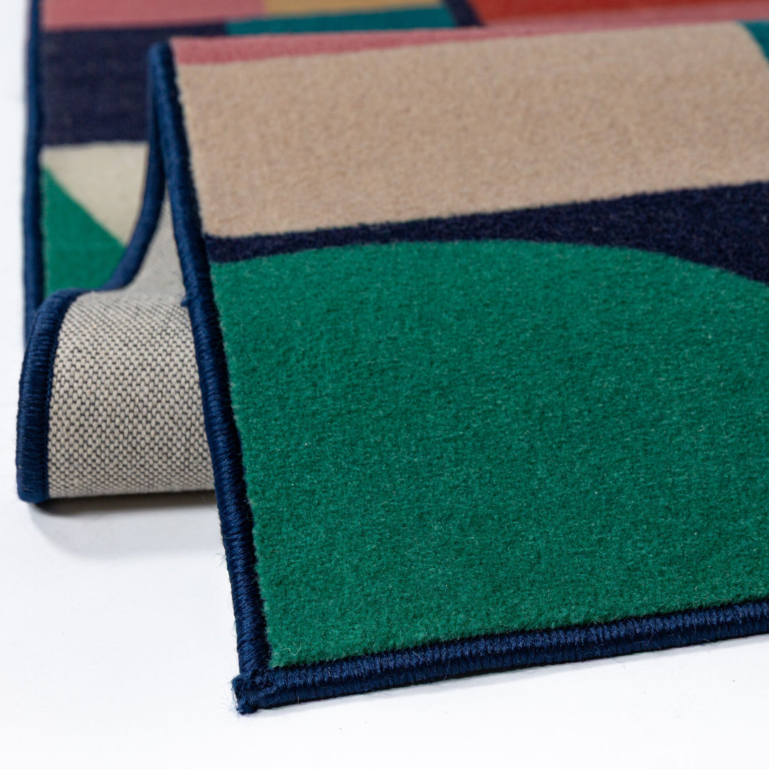 Tapis de couloir en laine PATCHWORK GEO