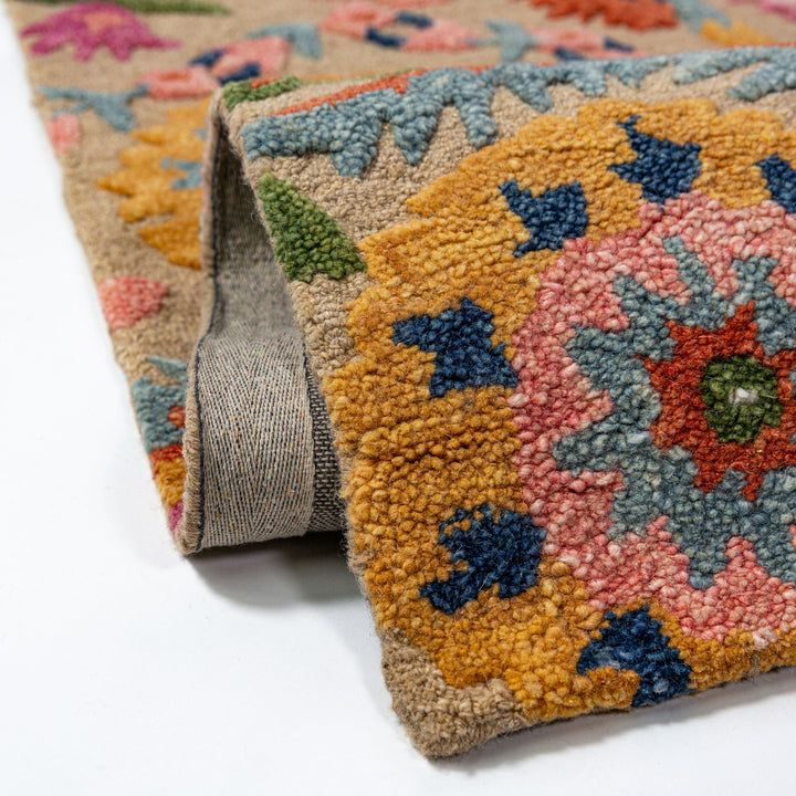 Tapis en laine de couloir AMIRA FLORAL
