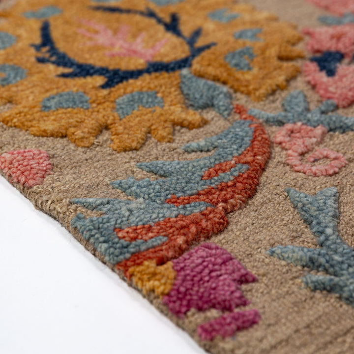 Tapis en laine de couloir AMIRA FLORAL