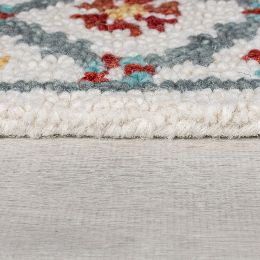 Tapis en laine IRIS Bleu et Rouge