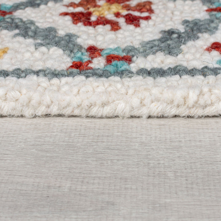Tapis en laine IRIS Bleu et Rouge