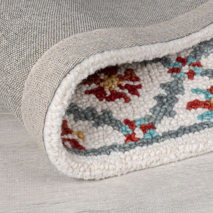 Tapis en laine IRIS Bleu et Rouge