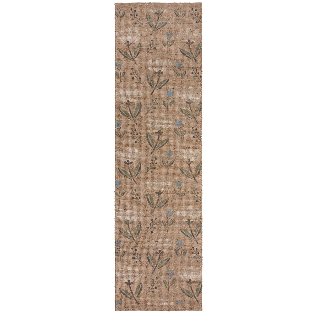 tapis jute floral arriana sur fond blanc