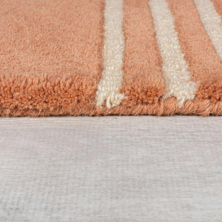 zoom matiere tapis graphique lozenge#couleur_terracotta