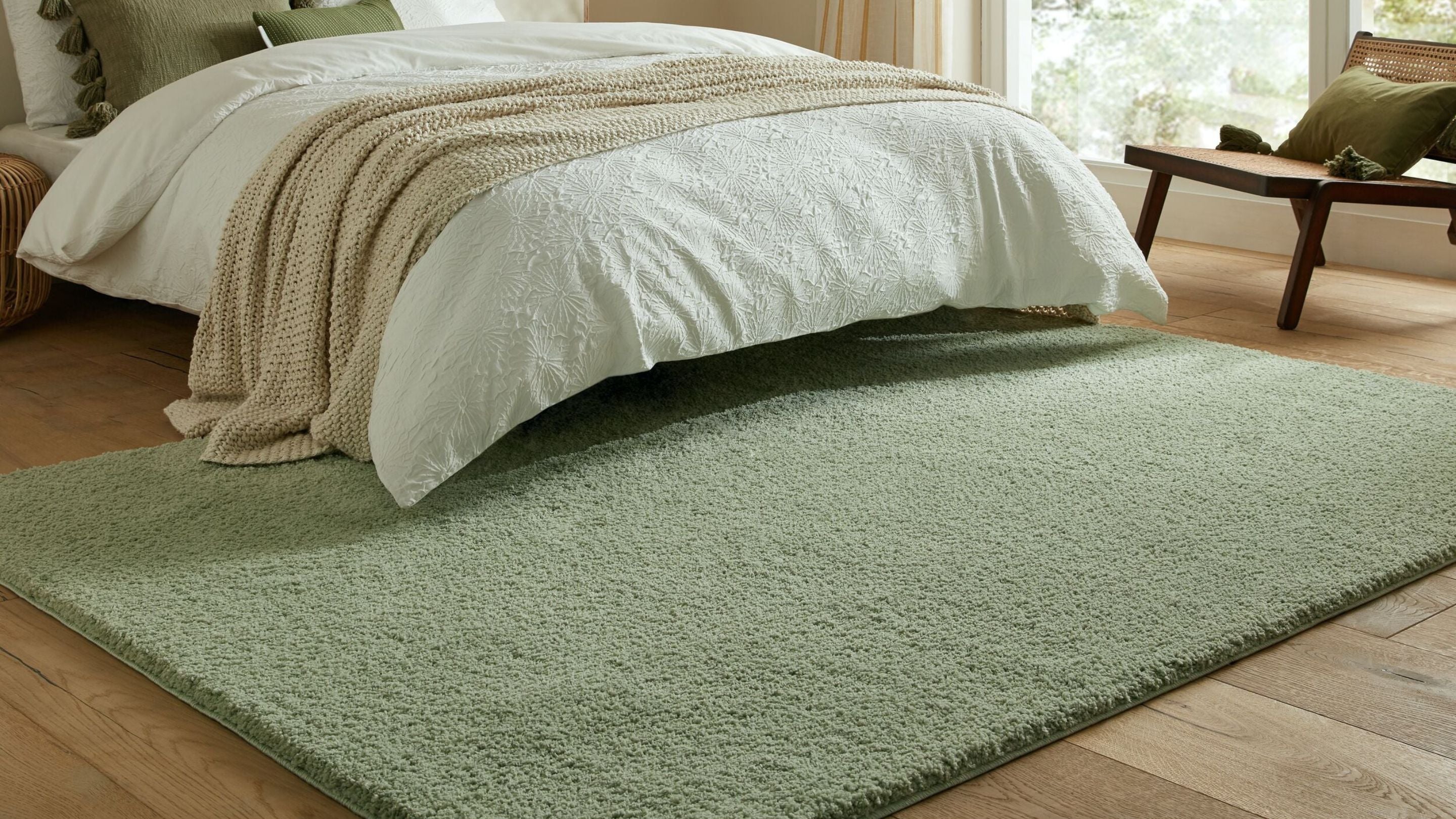 grand tapis shaggy vert